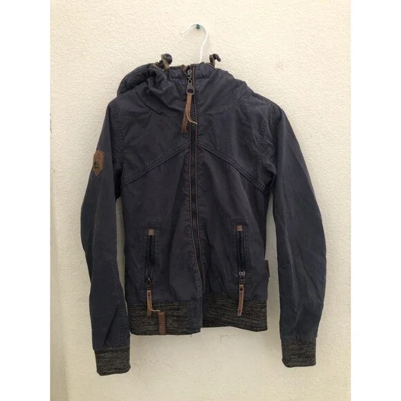 Naketano Brand New World Hooded Jacket Women’s Small Gray Full Zip Casual Hoodie - Picture 8 of 14